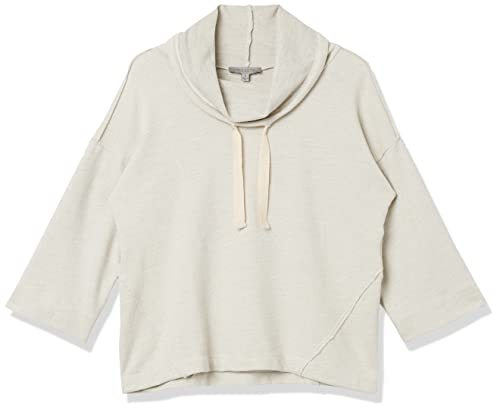 Cable Stitch Women's Drawstring Cowl Neck Top Heather Grey Medium #TOP5