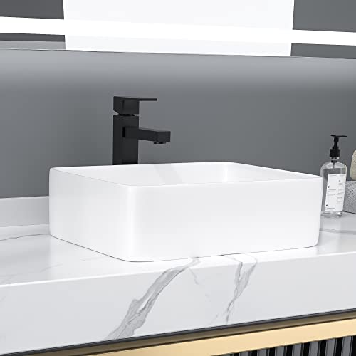 Rectangle Vessel Sink For Bathroom - Donsdey 19"X15" Rectangular Above Counter Bathroom Vessel Sink White Ceramic Porcelain Lavatory Vanity Sink Basin #TOP3