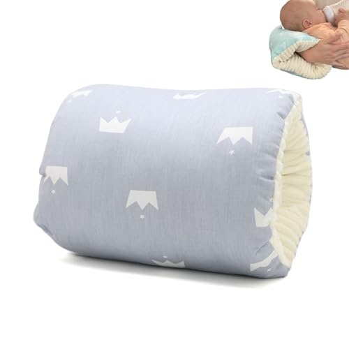 Reiwrom Baby Nursing Arm Breastfeeding Pillow, Baby Feeding Arm Pillow, Cozy Cradle Pillow for Nursing, Comfortable & Adjustable for Newborn,Gray Crown