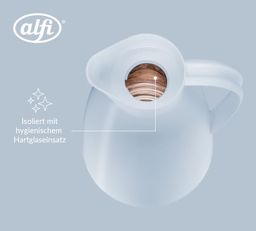 alfi ECO Isolierkanne 1,00 l, 12 h heiß, Hartglaseinsatz, soft blue – Ansicht 4