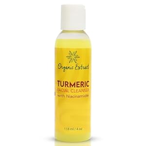 Turmeric Facial Cleanser – 4 fl oz / 118 ml – Gentle Face Cleanser for Dull, Acne Prone Skin – Exfoliating, Daily Facial Cleanser for Age Spots, Sun Damage – with Niacinamide