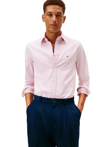 Image of Tommy Hilfiger Men's Long Sleeve Oxford Shirts in Regular Fit, Men's Button Down Shirts, Also Available in Big and Tall