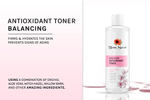 Mom's Secret Antioxidant Toner, Made With Natural And Organic Ingredients, Firming, Hydrating, Balancing, Vegan, Paraben And Sulfate Free, Made In The Usa. 8Fl Oz./236Ml. #TOP2