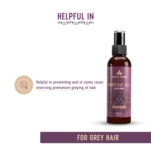 Avimee Herbal Hairtone AG1 Scalp Spray for Grey Hair | With Indigo, Henna, Be...