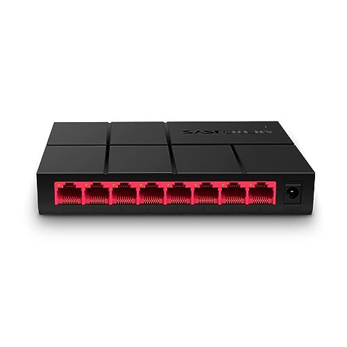 MERCUSYS MS108G Switch Ethernet 8 Porte Gigabit, Sdoppiatore Ethernet, Switch Gigabit per la Casa e l'Ufficio, Plug e Play, Montaggio Desktop, Conteni