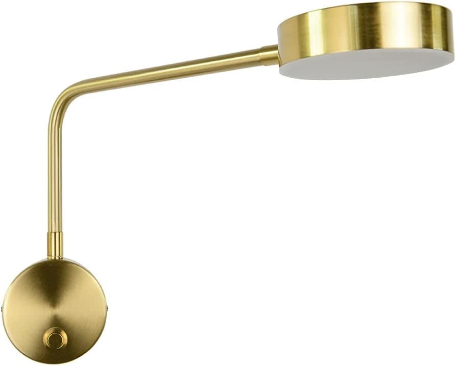 Lampe murale pour lecture au lit avec liseuse LED dorée orientable et design moderne