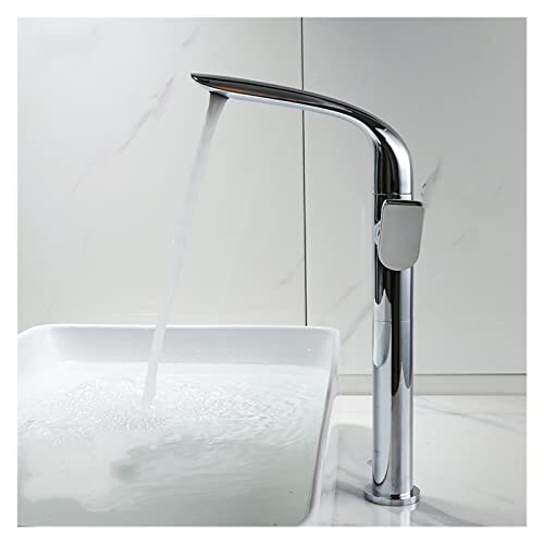 Mélangeur chrome tall pour vasque moderne et rénovation de salle de bains