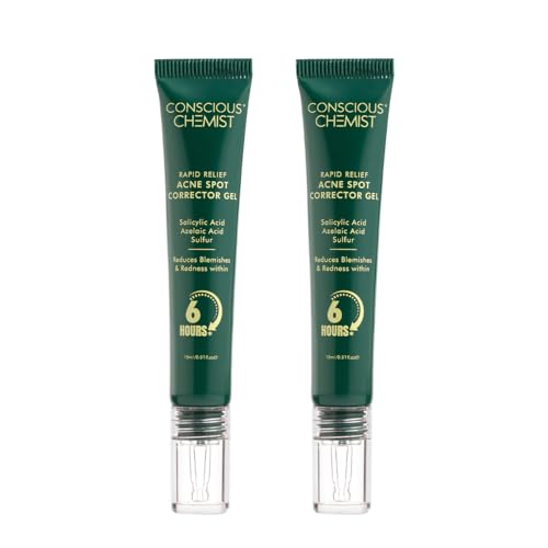 Image of Conscious Chemist Rapid Relief Acne Spot Corrector Gel | 15g | Triple-Action Treatment with 2% Salicylic Acid & Azelaic Acid | Clears Pimples, Reduces Redness & Fades Dark Spots | For Men & Women - Pack of 2
