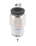 PneumaticPlus PC-3/8-N2 Push to Connect Tube Fitting, Male Straight - 3/8