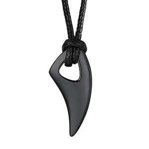 Stainless Steel Pendant Necklace for Men Women, Cool Punk Shark Teeth Necklace, Cross Necklace, Star Of David Necklace, Black Leather Cord, Come Box