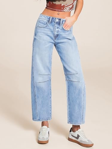 EIMMOL Straight Leg Jeans for Women Fall Fashion Cropped Mid-Rise Boyfriend Micro Stretchy Denim Ankle Pants2