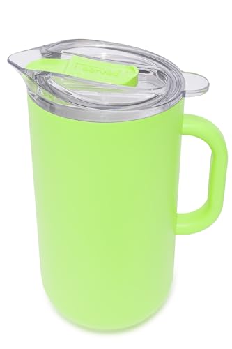 Served Vacuum Insulated Stainless Steel Pitcher with Lid (2L). Keep Drinks Cold for Hours in Insulated Pitcher that is Double-Walled, Copper-Lined, and Vacuum-Sealed with Leak-Proof Lid.