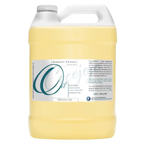 Dr Joe Lab Apricot Kernel Oil - Cold Pressed Unrefined Raw with Scent Pure Natural Moisturizing for Hair and Skin (1 Gallon)