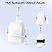 Babysun Mini Backpack Keychain Wristlet Pouch Small Change Coin Purse Cute Zipper Wallet With 3 RFID Card Slots For Women/Men Airpods Cosmetics (White)