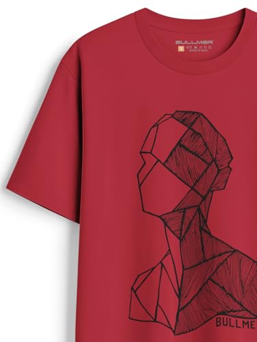 Image of BULLMER Trendy Half Sleeve Oversized Cotton Blend Crew Neck Tshirt for Men - Pack of 2