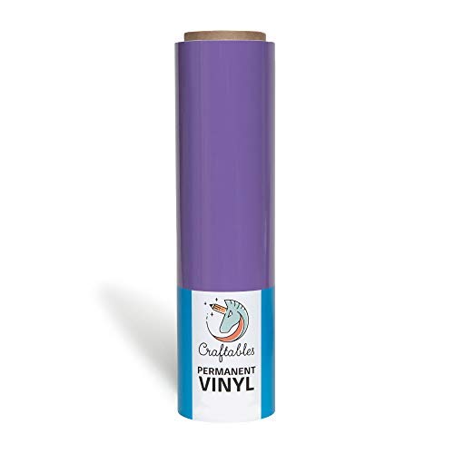 Craftables Lavender Vinyl Roll - Permanent, Adhesive, Glossy & Waterproof | 12" x 6' | for Crafts, Cricut, Silhouette, Expressions, Cameo, Decal, Signs, Stickers