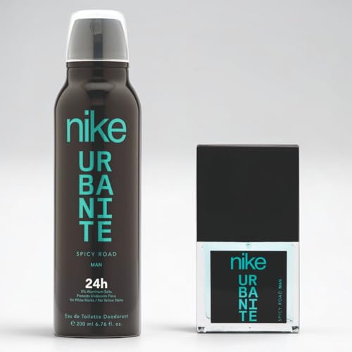 Image of Nike Man Eau De Toilette 30ml + Deodorant 200ml Travel Set | Long Lasting Fragrance Gift Pack for Men | EDT Perfume & Body Spray Combo (Spicy Road)