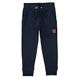 hosen gr 128 134 👖 Details: Leder-Labelpatch am Bein, Bund mit Kordelzug, angedeuteter Hosenschlitz