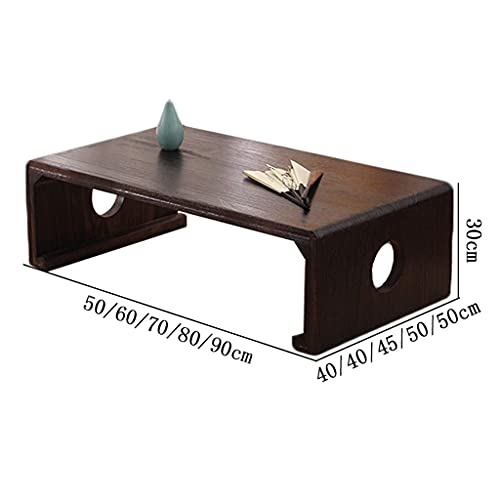 Table d'appoint en bois massif noir robuste et design minimaliste - 3