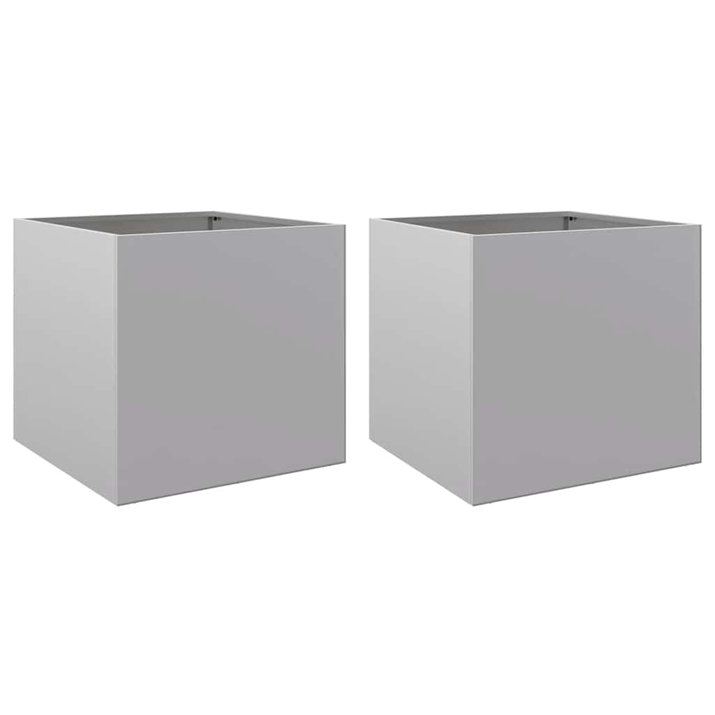 vidaXL Galvanised Steel Planter - Silver