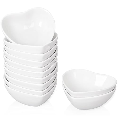 XINLTC Herzförmiges Keramik Dip Schüsseln Set von 12, 1 Oz Saucenschalen, Sojasauce Gerichte, Mini Schüsseln für Charcuterie Board...