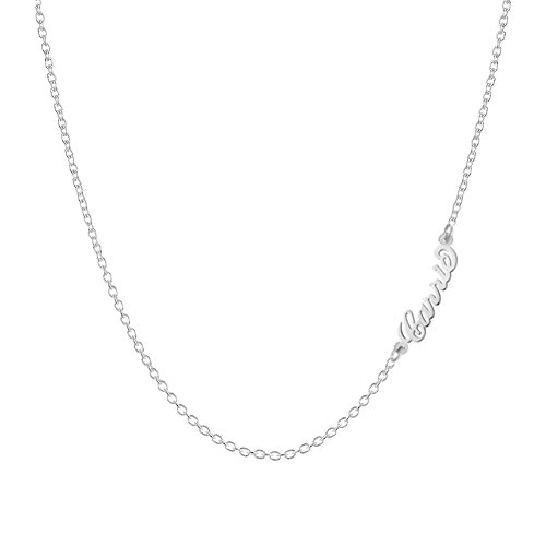 Personalized 925 Sterling Silver Sideways Name Necklaces Custom Made with Any Names