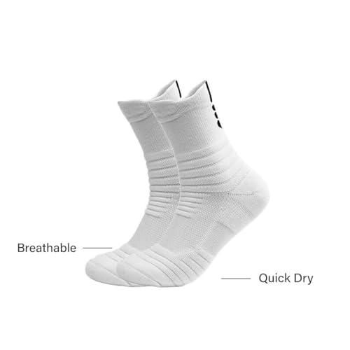 5-Pair Socks for Men Breathable, Moisture Wicking Arch Support Soft & Quick Drying for Running & Fitness. Comfortable & Anti-Blister, White Gray Black Mixed Colors (set of 5 pair)4
