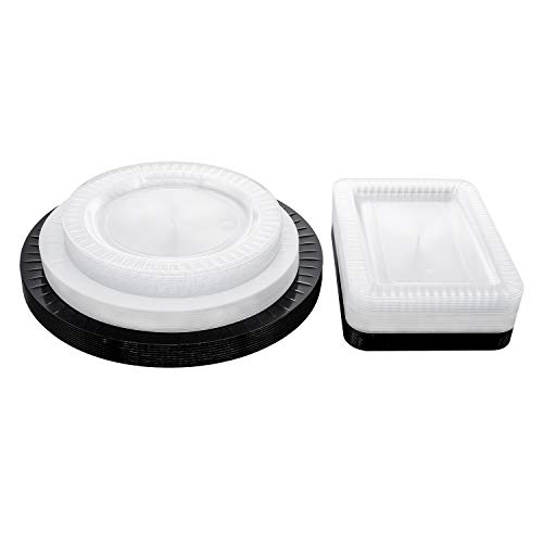 Party Essentials Elegance Quality Hard Plastic 5 X 7-Inch Rectangular Appetizer Plates, Clear, 24 Count #TOP4