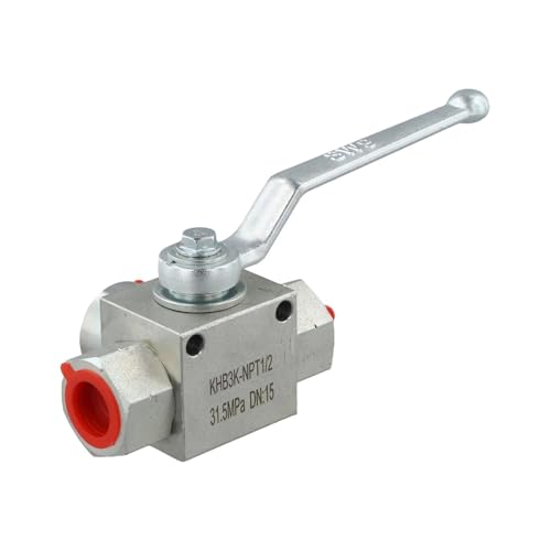 Válvula de bola hidráulica 3 vías de alta presión 5800 7250 PSI con adaptadores NPT 1/2 y 3/4 2