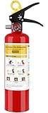 ABC Dry Powder Fire Extinguisher, 1-A:10-B:C Rated, Dry Chemical Fire Extinguisher for Home, Kitchen, Office & Vehicle, Fire Extinguisher with Easy-Grip Handle & Quick Release (1 Pack)