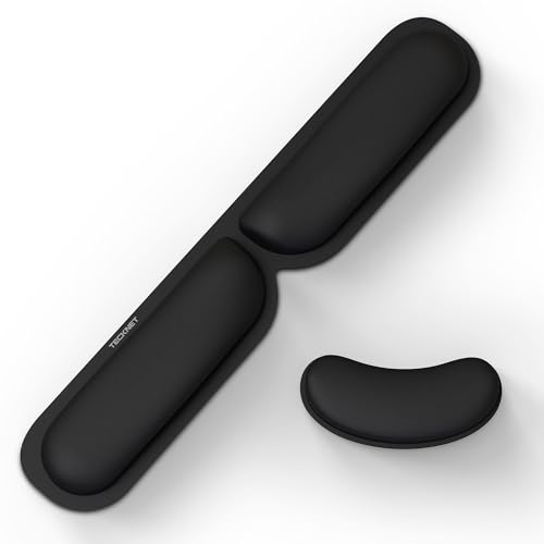 TECKNET Keyboard and Mouse Wrist Rest Set, Non-Slip Ergonomic Desk Wrist Support, Memory Foam Mouse Mat Support for Home Office, Gaming, Computers, and Laptops, Black TECKNET Keyboard and Mouse Wrist Rest Set, Non-Slip Ergonomic Desk Wrist Support, Memory Foam Mouse Mat Support for Home Office, Gaming, Computers, and Laptops, Black