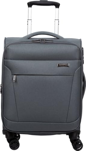 Mala de Viagem Bordo Sestini Ultralight Plus com Rodas duplas 360° e Zíper Expansível - Cinza