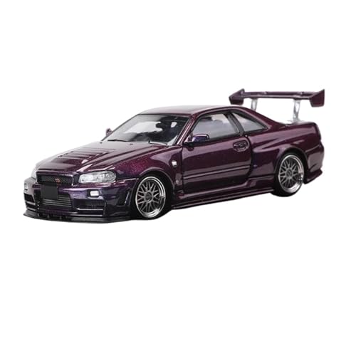 YRXIAO Modellbausatz Auto 1:64 Für Nissan Skyline GT-R R34 Legierung Modell Auto Limited Edition 699 Hobby Ornament Auto Modell Desktop Display Für Wohndekorationen