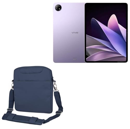 Image of BoxWave Case Compatible with vivo iQOO Pad - Encompass Urban Bag, Over Shoulder Messenger Straps Handle Bag Pockets - Navy