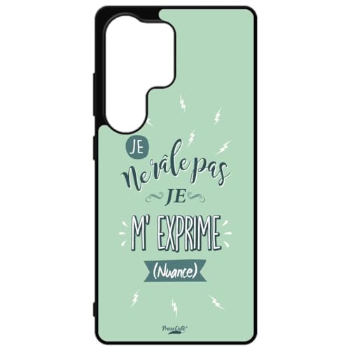 FunKaz Coque pour Samsung Galaxy S25 Ultra - ProseCafé© Humour : Je ne râle Pas Je m'exprime - Coque Noire TPU