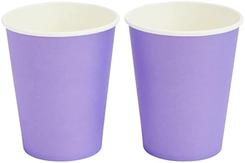 Juvale Purple Birthday Decorations, Plates, Cups & Napkins Set - 72 Pieces, Serves 24, 9In Plates, 6.7Oz Cups, 6.5In Napkins, Solid Purple - Party Supplies