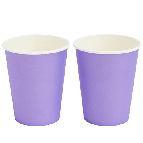 Juvale Purple Birthday Decorations, Plates, Cups & Napkins Set - 72 Pieces, Serves 24, 9In Plates, 6.7Oz Cups, 6.5In Napkins, Solid Purple - Party Supplies