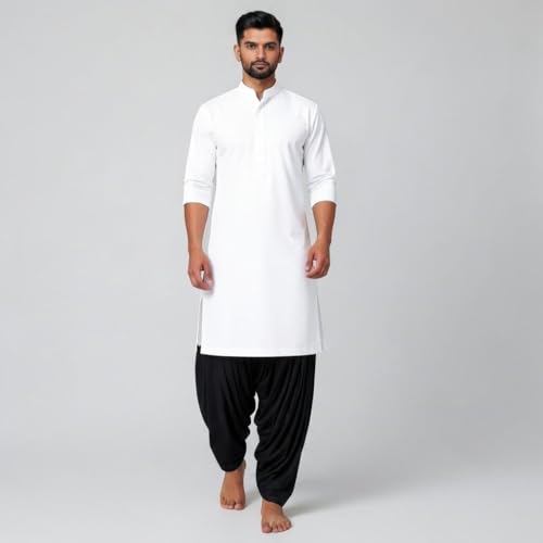 Image of Mens Pure Coton Kurta Dhoti Set | Traditional Ethnic Wear for Festive & Wedding Men's Cotton Kurta with Dhoti Set | Comfortable Ethnic Traditional Outfit Stylish Men's Cotton Kurta Dhoti Set.