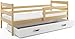 Produktbild Kinderbett Eryk 200x90cm aus Kiefernholz; mit Matratze und Lattenrost (Kiefer + weiße Schublade)