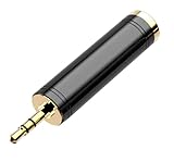 Eanetf 3.5mm to 1/4'' Stereo Gold-Plated Pure Copper Adapter, 1/8 Inch Mini Jack Male to 1/4 Inch Female Jack Stereo Adapter for Headphone Amp Adapte (1PACK-Black)