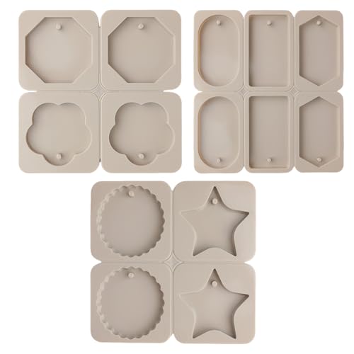 Moldes de Jabón de Silicona,3 Pieza Moldes para Jabones Artesanales Reutilizable Mold de Silicona de Grado Alimenticio para DIY Manualidades, Colgante de Aromaterapia