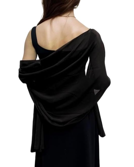 Dressy Shawls for Evening Dress Chiffon Wraps Elegant Soft Silky Wedding Bridal Scarf