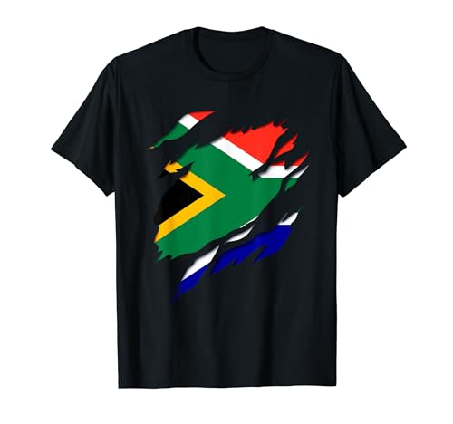 Flag of South Africa 3D ripped effect South African Design T-Shirt