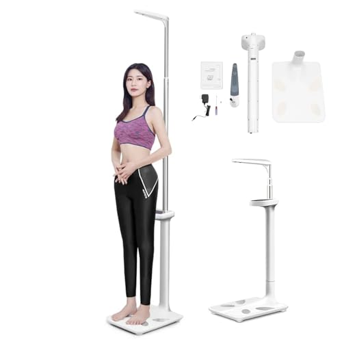 Bilancia Professionale, analizzatore di Grasso corporeo con capacità di 440 libbre, Bilancia Digitale Intelligente da Bagno con Display LCD per la misurazione di Peso/Altezza/BMI