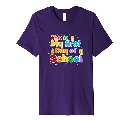 Crayola This Is My First Day Of School Cute Supplies Logo Premium T-Shirt