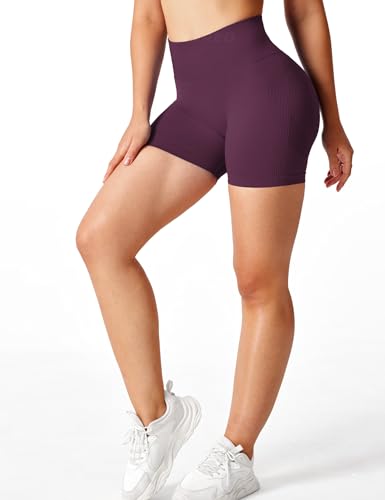 Image of YEOREO Professional Women Workout Shorts 3.6 inch Scrunch Shorts Seamless High Waisted Contour Gym Yoga Biker Shorts