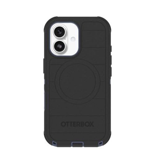 Image of OtterBox iPhone 17 (Only) - Defender Series Case - Black Shadow (Black & Blue) - Snaps on MagSafe - Tough - Rugged & Durable