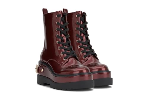 Jessica Simpson Womens Zipper Faux Leather Combat & Lace-Up Boots