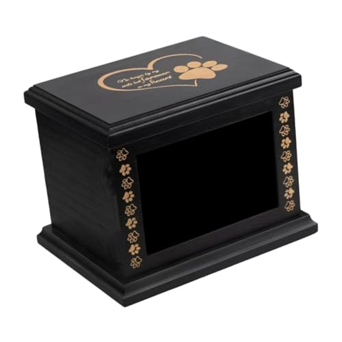 PEWETE 犬用の火葬都市写真フレーム付き記念箱