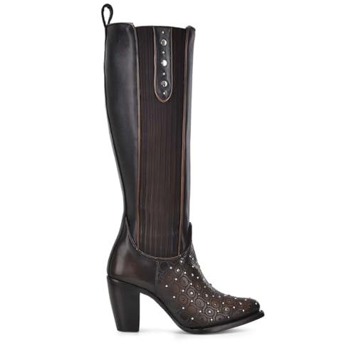 Cuadra Women's Tall Boot with Bovine Leather and Laser Engraving 3F0BRS
